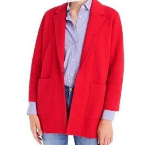 Magaschoni Cardigan Blazer Knit Open Collared Wool Cotton Blend Jacket Minimal